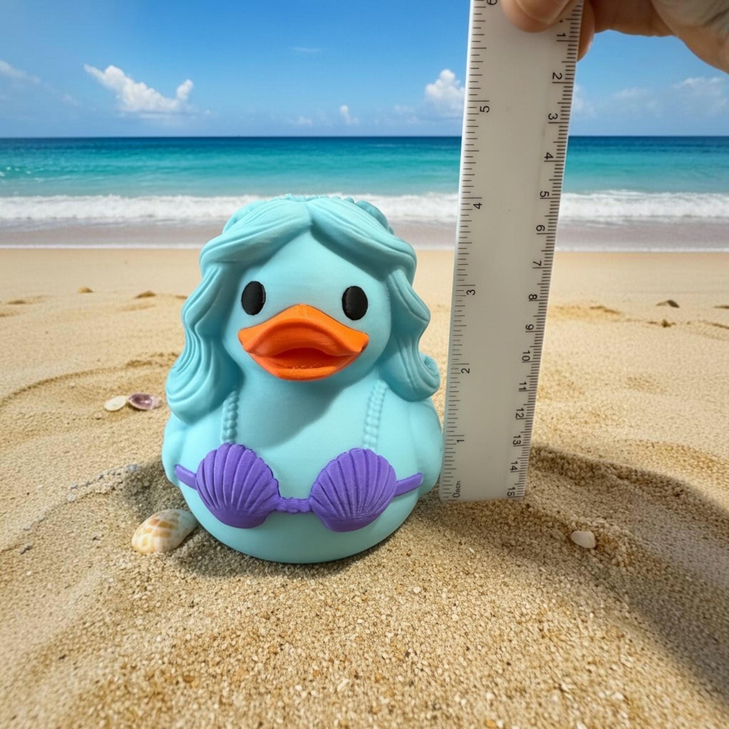Mermaid Duck, 3D Printed PLA, Cruising Duck Toy, Ocean Decor