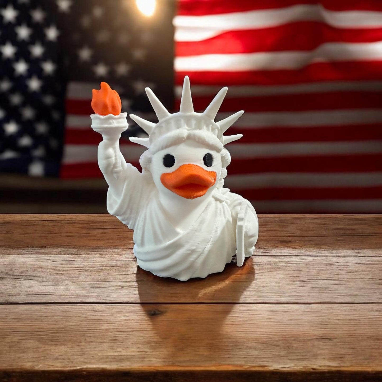 Liberty Duck Statue, Patriotic 3D Printed Desk Decor, PLA Figurine