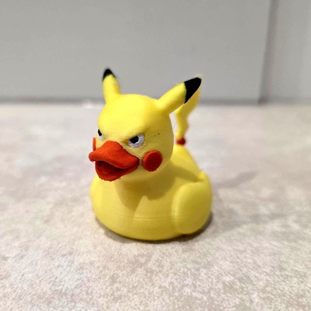 Madness Pika Duck, Grumpy Electric Mouse Rubber Duck, 3D Printed Toy