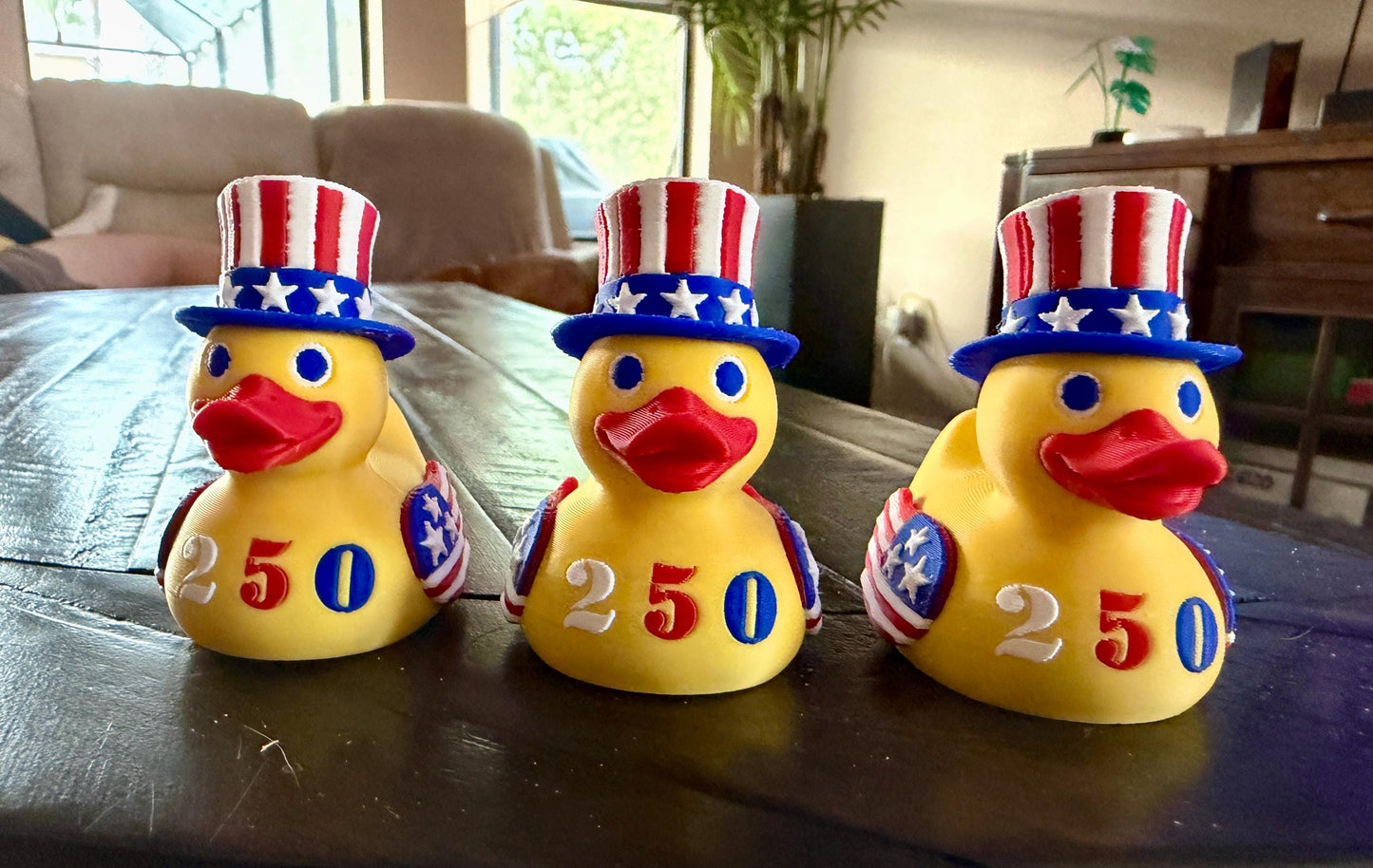 Patriotic 3D Printed Duck, USA 250th Anniversary, Cruising Duck Toy
