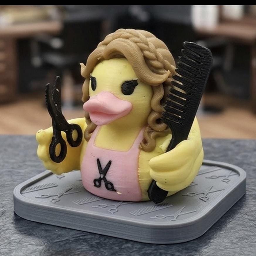 Female Hairdresser 3D Printed Duck, Cruise Duck