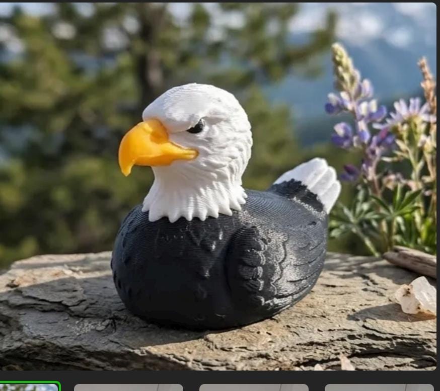The Freedom Quacker Duck, 3D Printed Character Toy