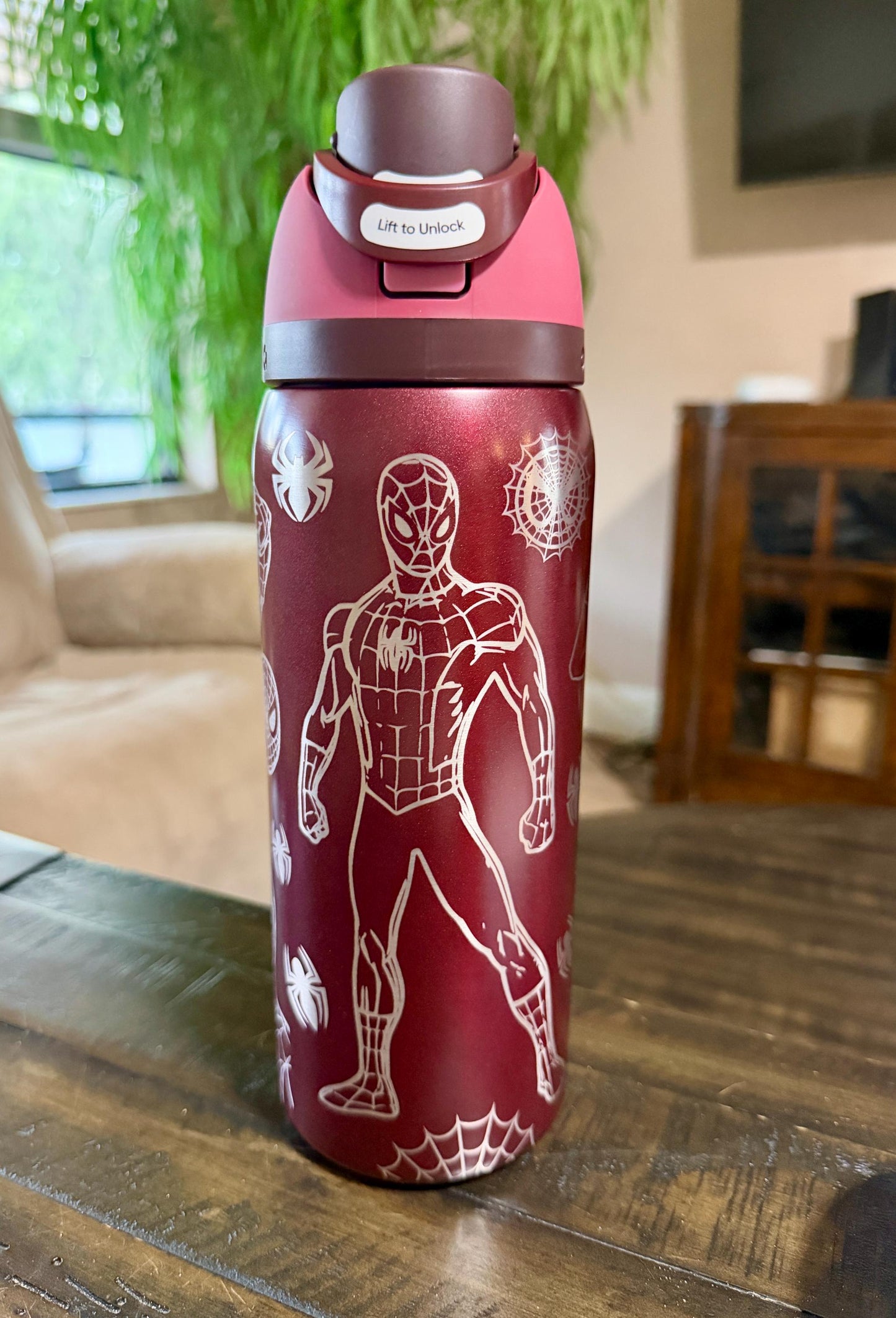 Laser Engraved Spider-Man Owala  FreeSip Tumbler – Full Wrap