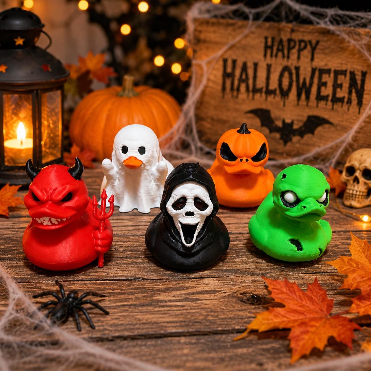 1.5 Inch Halloween Cruise Duck Pack,  5 Unique Designs, Bulk Cruise Ducks