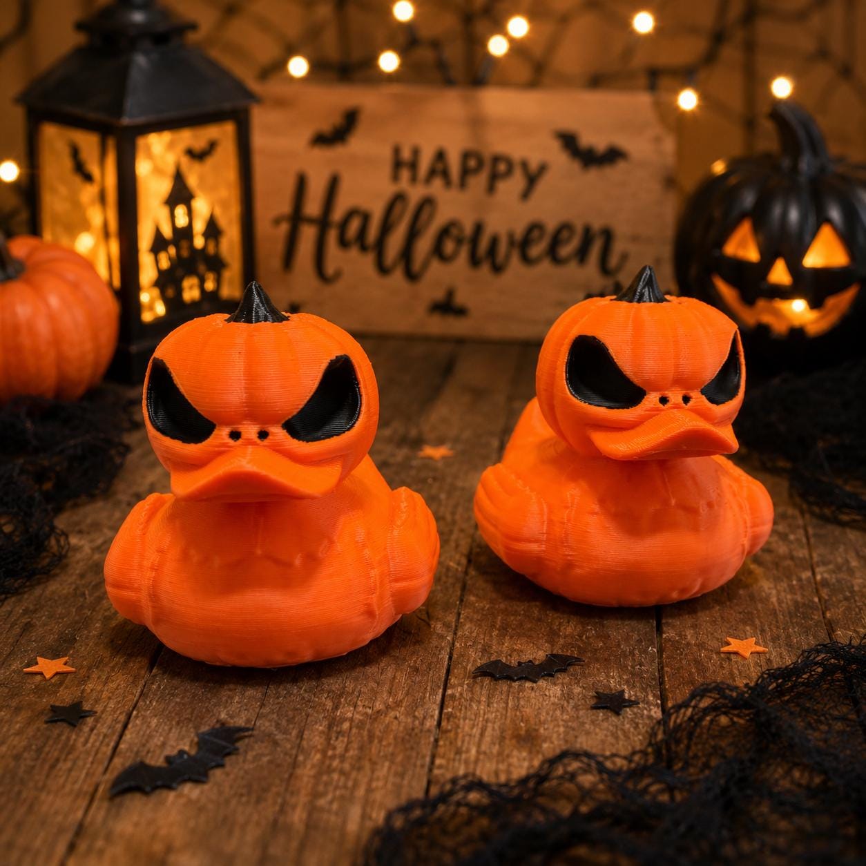 Pumpkin Duck,  Halloween 3D Printed Character Toy, Cruise Duck