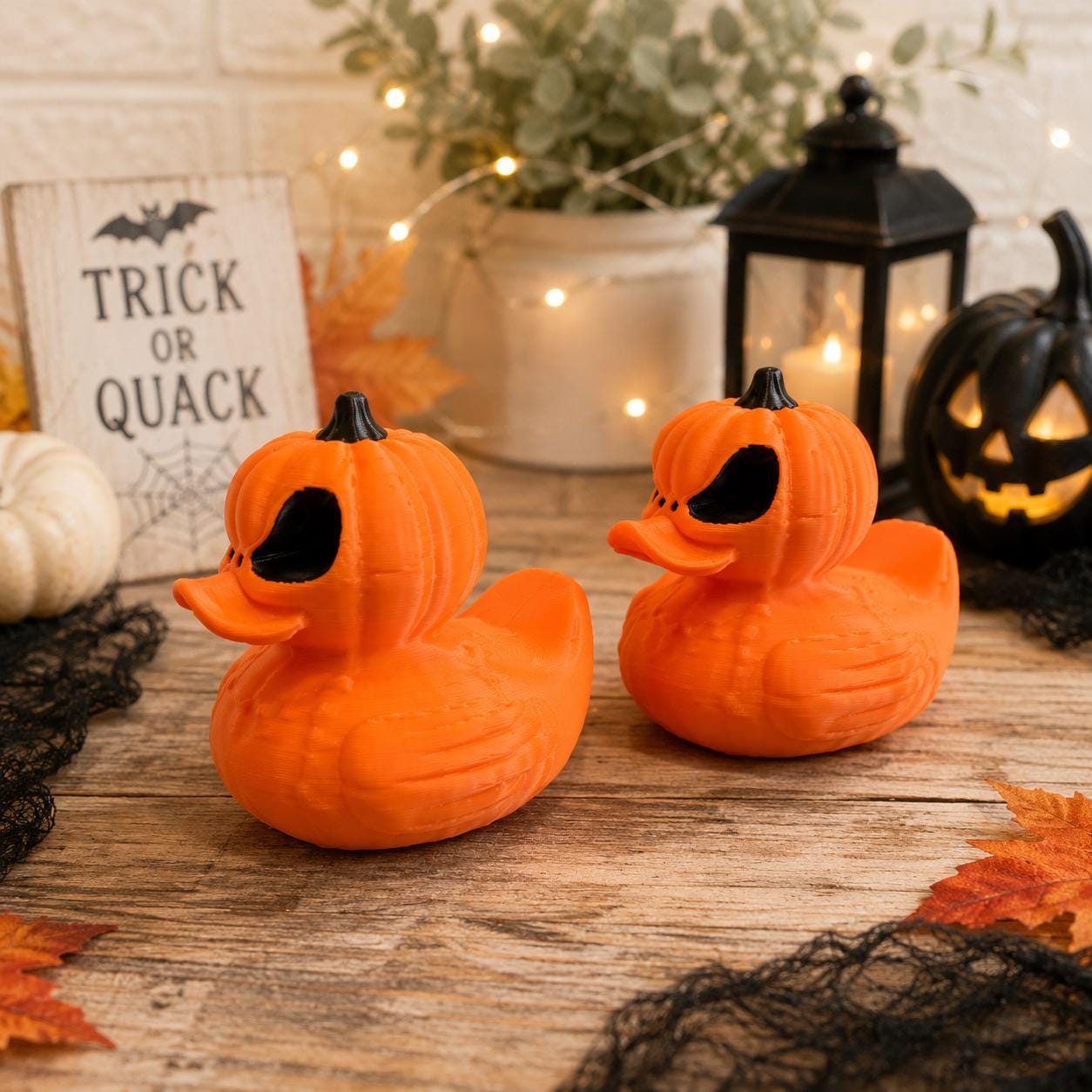 Pumpkin Duck,  Halloween 3D Printed Character Toy, Cruise Duck