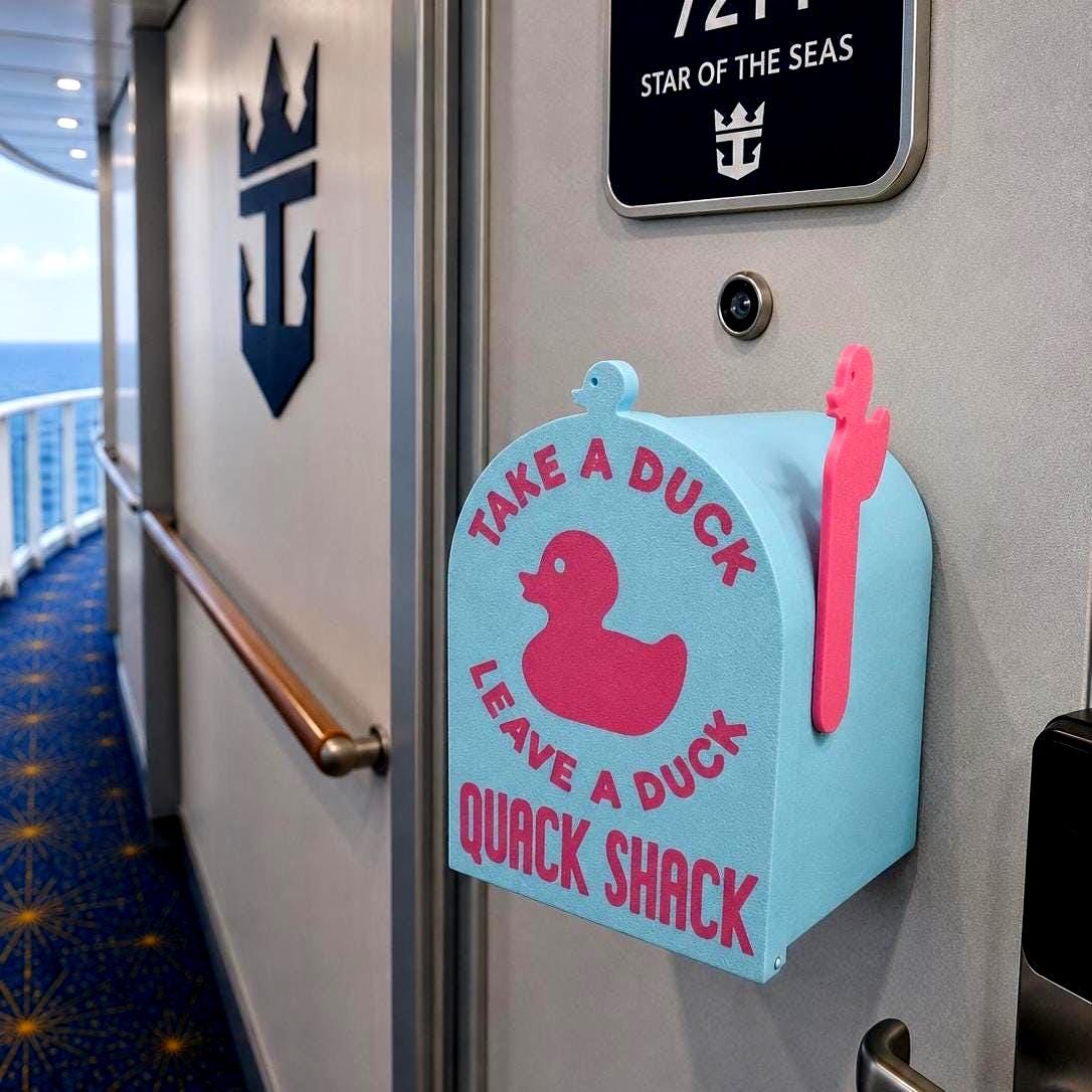Magnetic Cruise Duck Mailbox: Take a Duck Leave a Duck Quack Shack