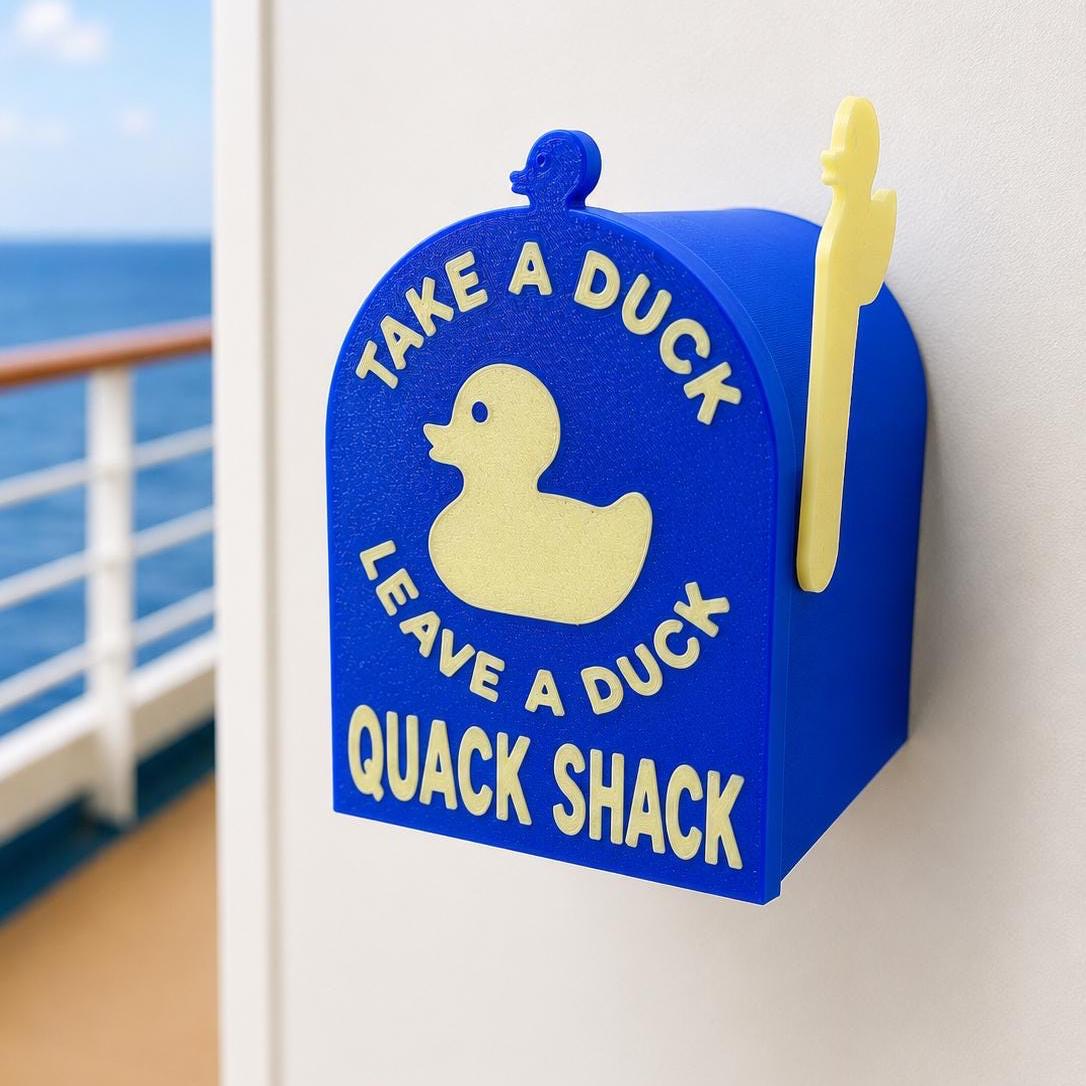 Magnetic Cruise Duck Mailbox: Take a Duck Leave a Duck Quack Shack