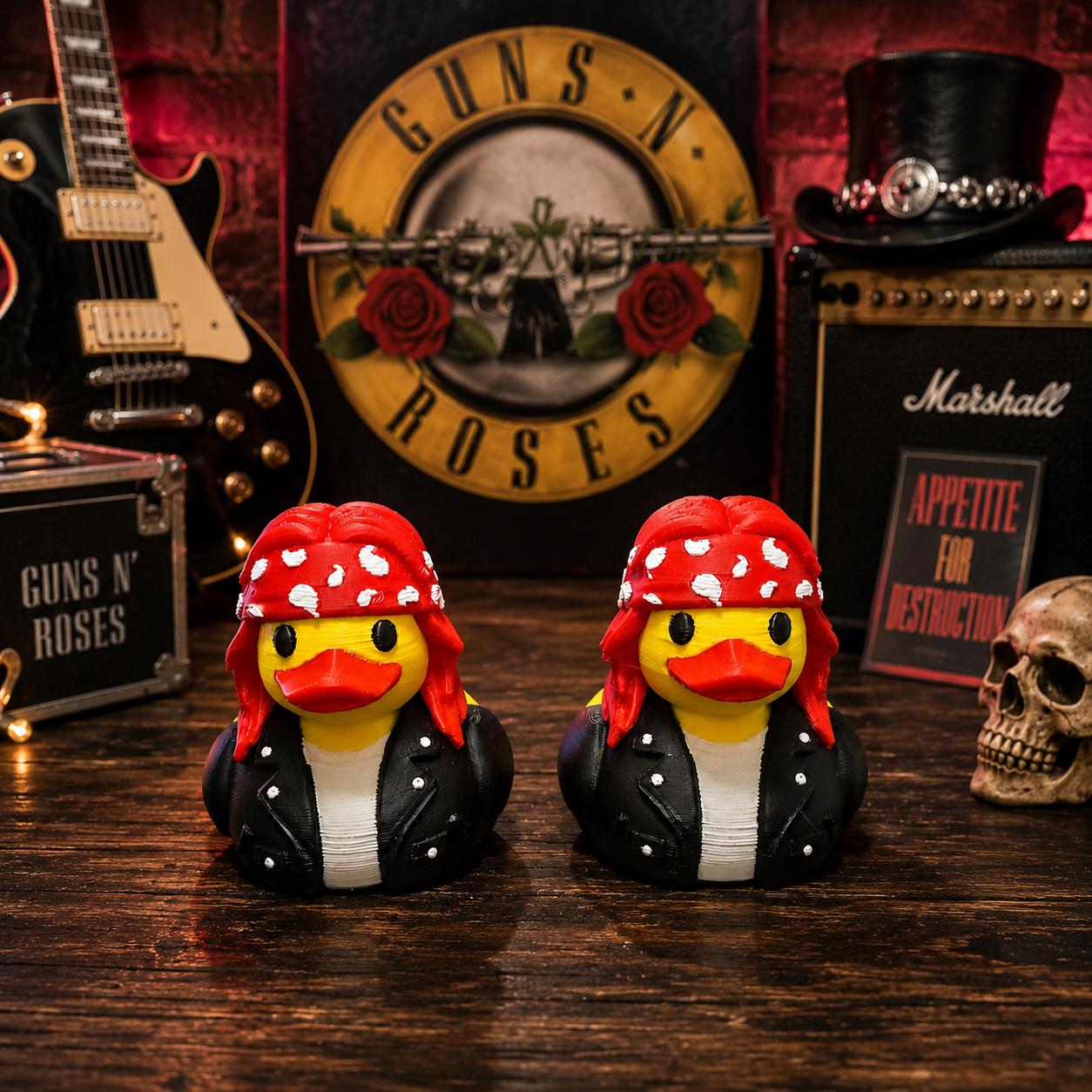 Axl Rose Rock & Roll Duck, 3D Printed Character Toy