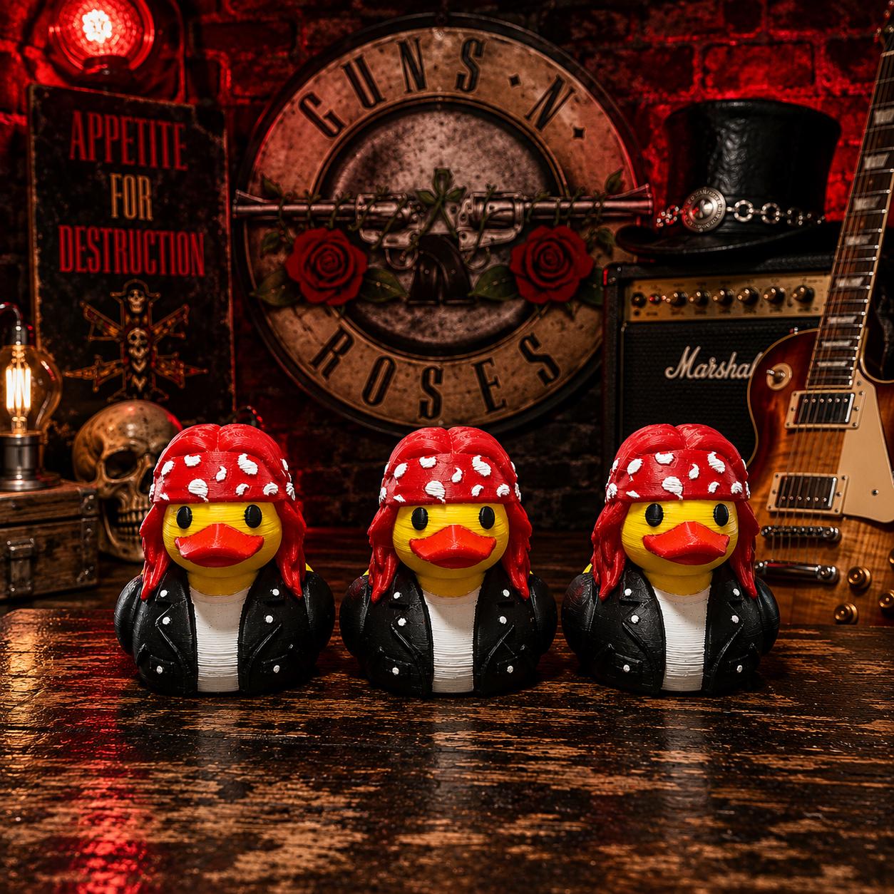 Axl Rose Rock & Roll Duck, 3D Printed Character Toy