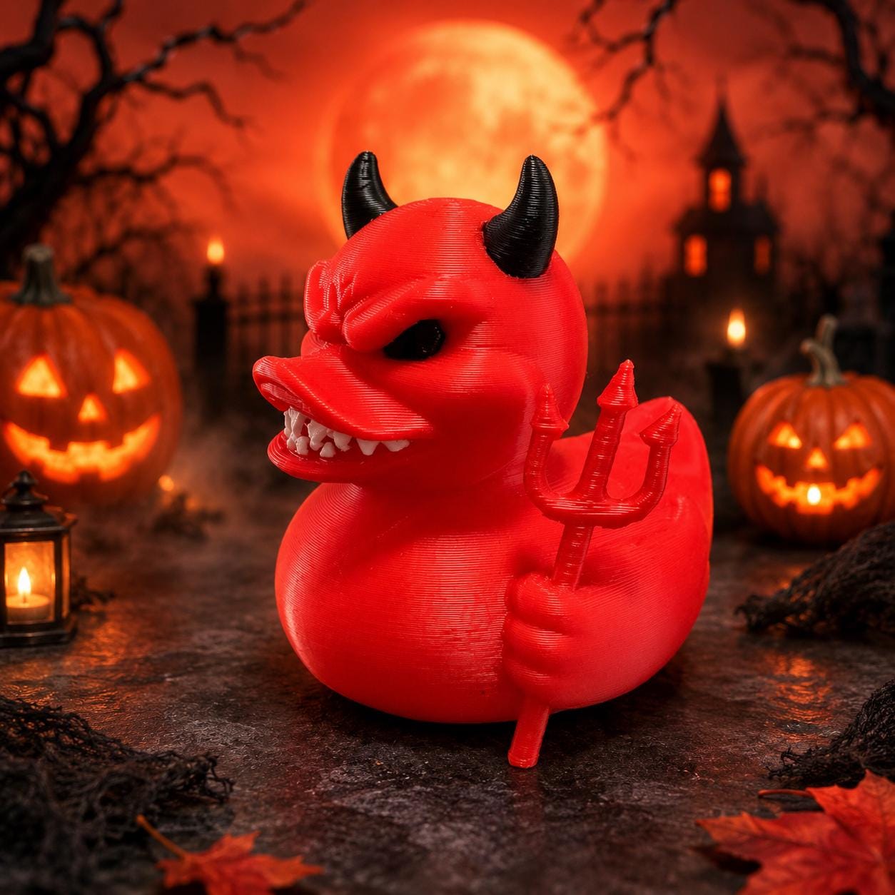Devil Duck,  Halloween 3D Printed Character Toy, Cruise Duck