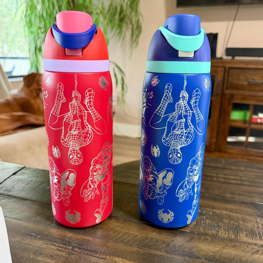Spider-Man Inspired Laser Engraved -32 oz Unbranded Free Sip Tumbler, Full wrap