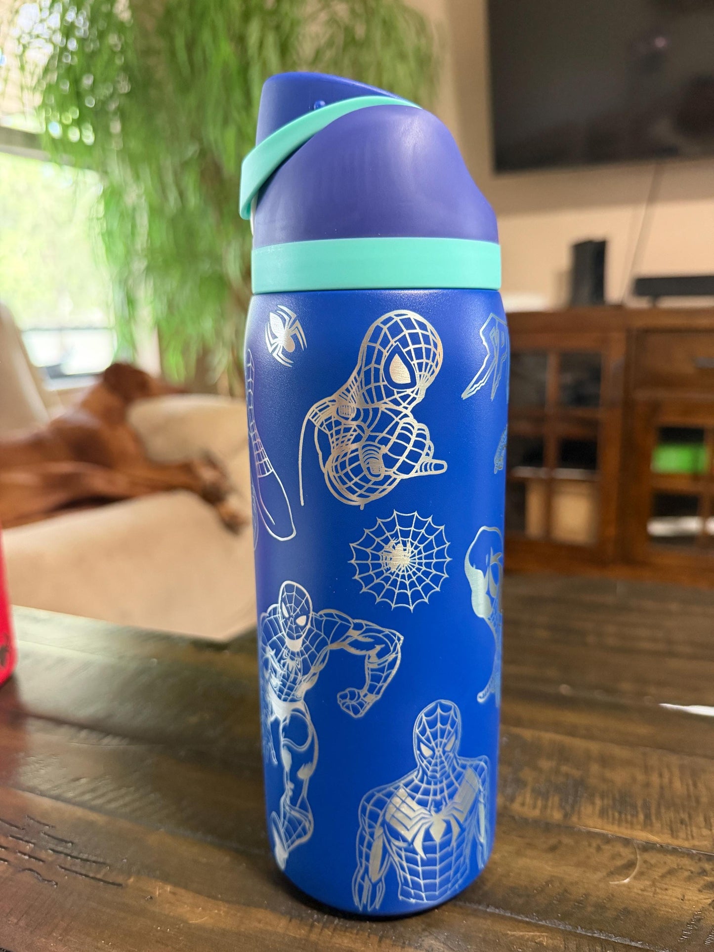 Spider-Man Inspired Laser Engraved -32 oz Unbranded Free Sip Tumbler, Full wrap