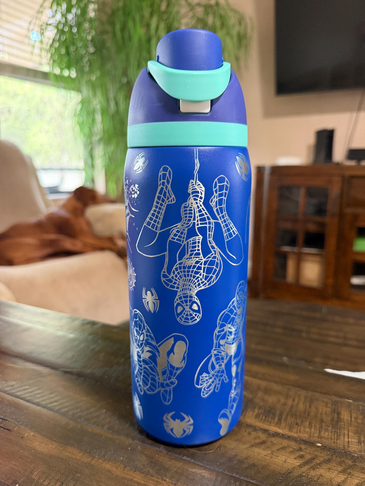 Spider-Man Inspired Laser Engraved -32 oz Unbranded Free Sip Tumbler, Full wrap
