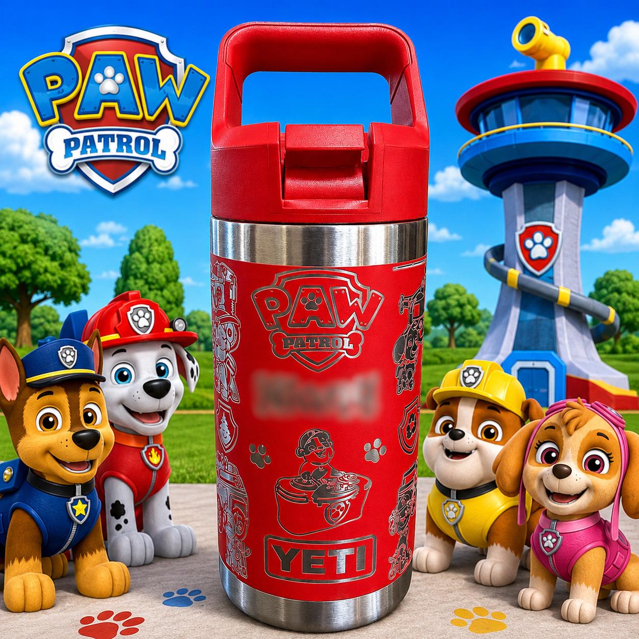 Paw Patrol Inspired Yeti Rambler 12 0z Engraved Water Bottle