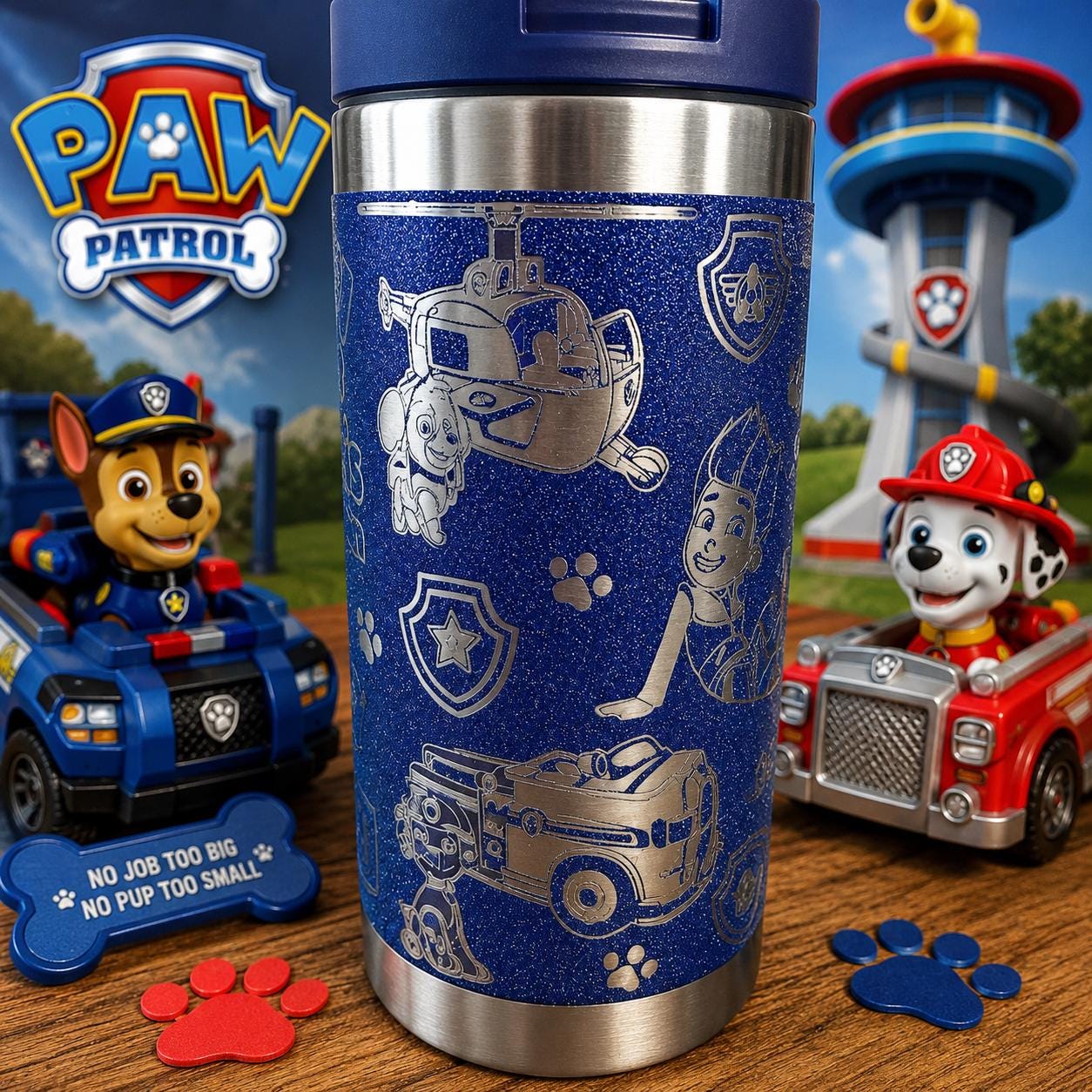 Paw Patrol Inspired Yeti Rambler 12 0z Engraved Water Bottle