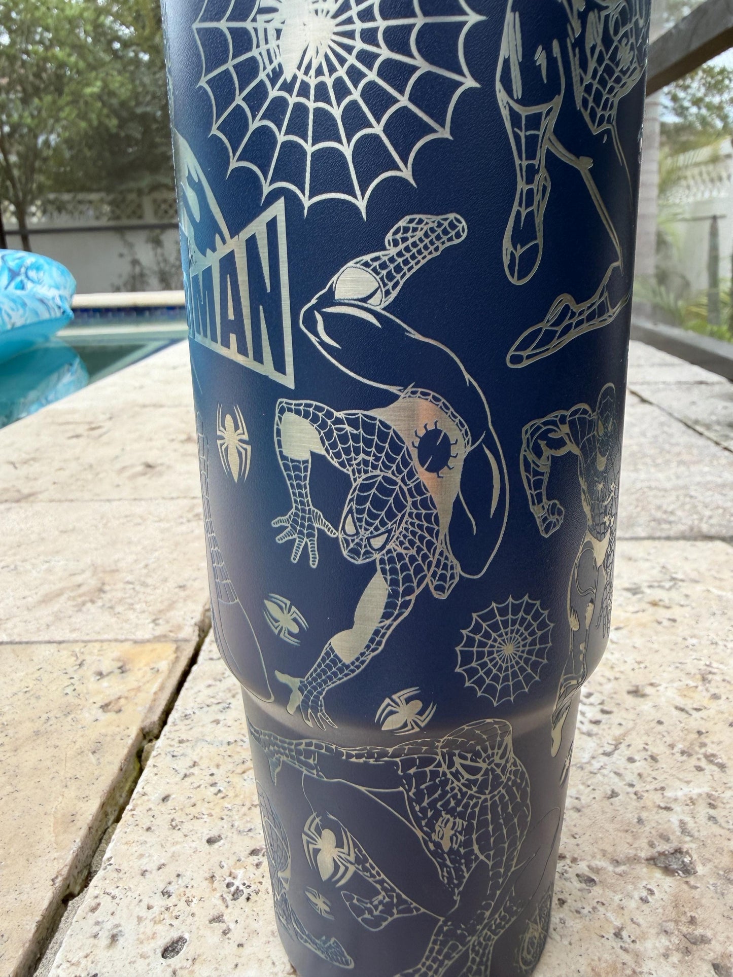 Spiderman -30 OZ Stanley H2.0 Quencher Tumbler With Handle-Full Wrap Engraved