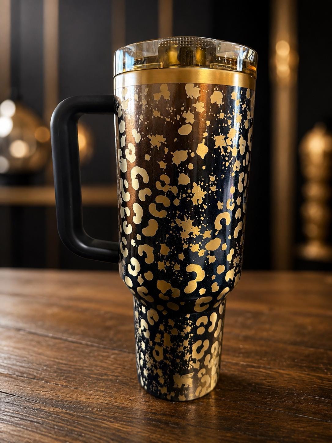 Cheetah Print  Laser Engraved Stanley 40 Oz Tumbler: Personalized Cheetah Print Protour Cup