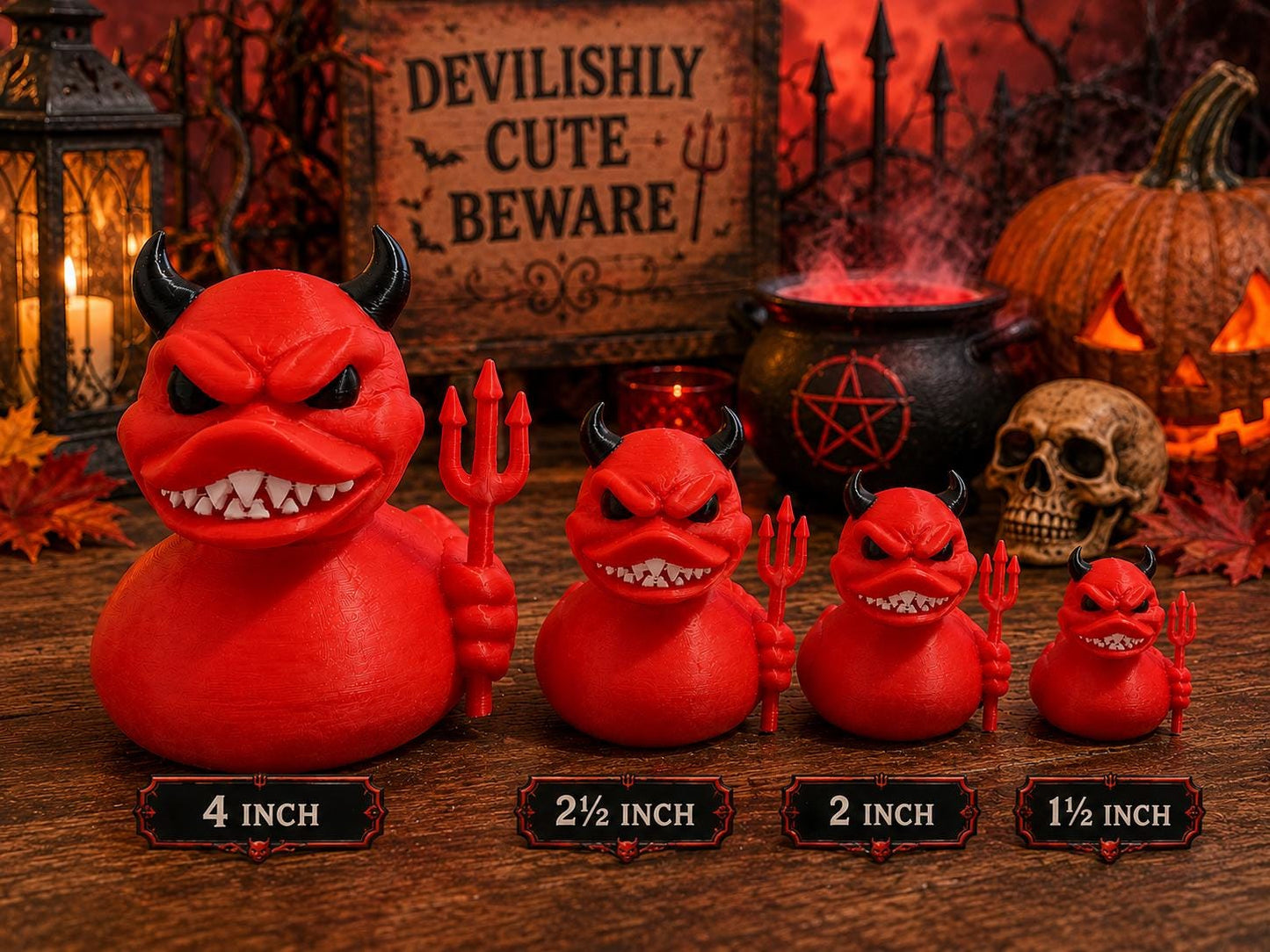Devil Duck,  Halloween 3D Printed Character Toy, Cruise Duck