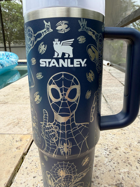 Spiderman -30 OZ Stanley H2.0 Quencher Tumbler With Handle-Full Wrap Engraved