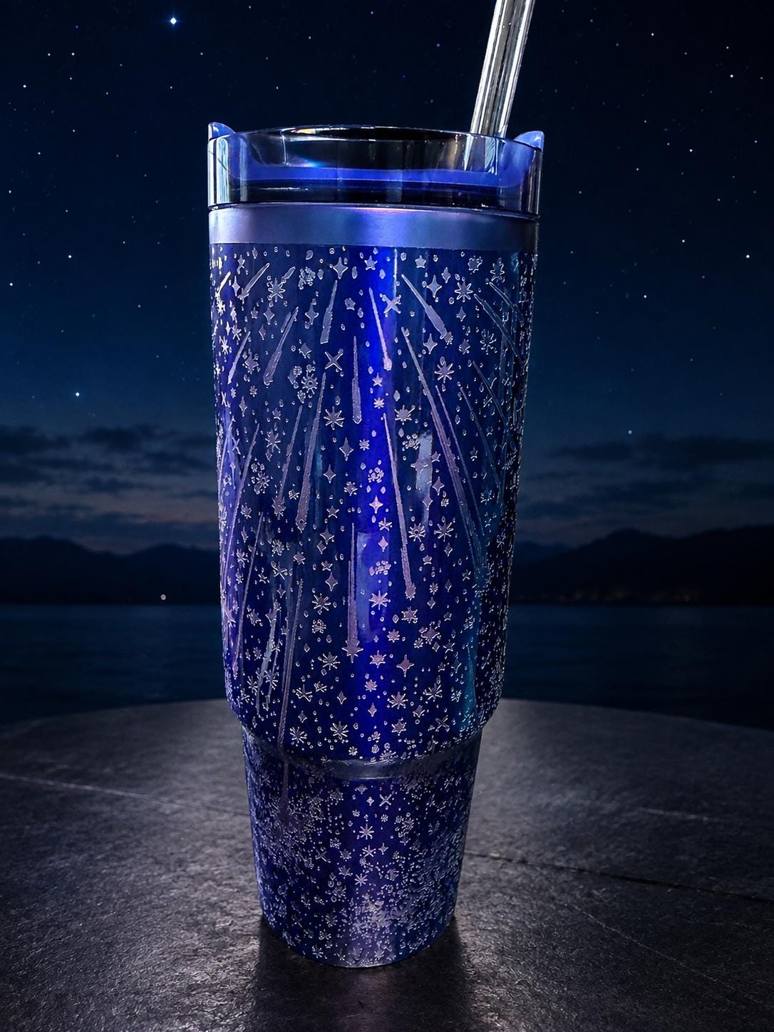Star Showers - 30 OZ Stanley H2.0 Quencher Tumbler With Handle-Full Wrap Engraved