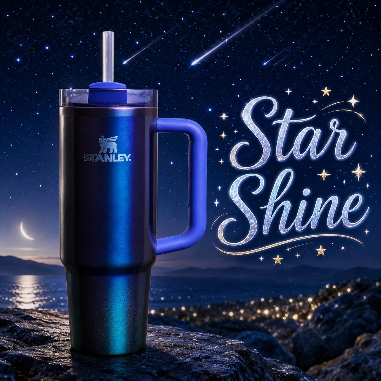 Star Showers - 30 OZ Stanley H2.0 Quencher Tumbler With Handle-Full Wrap Engraved