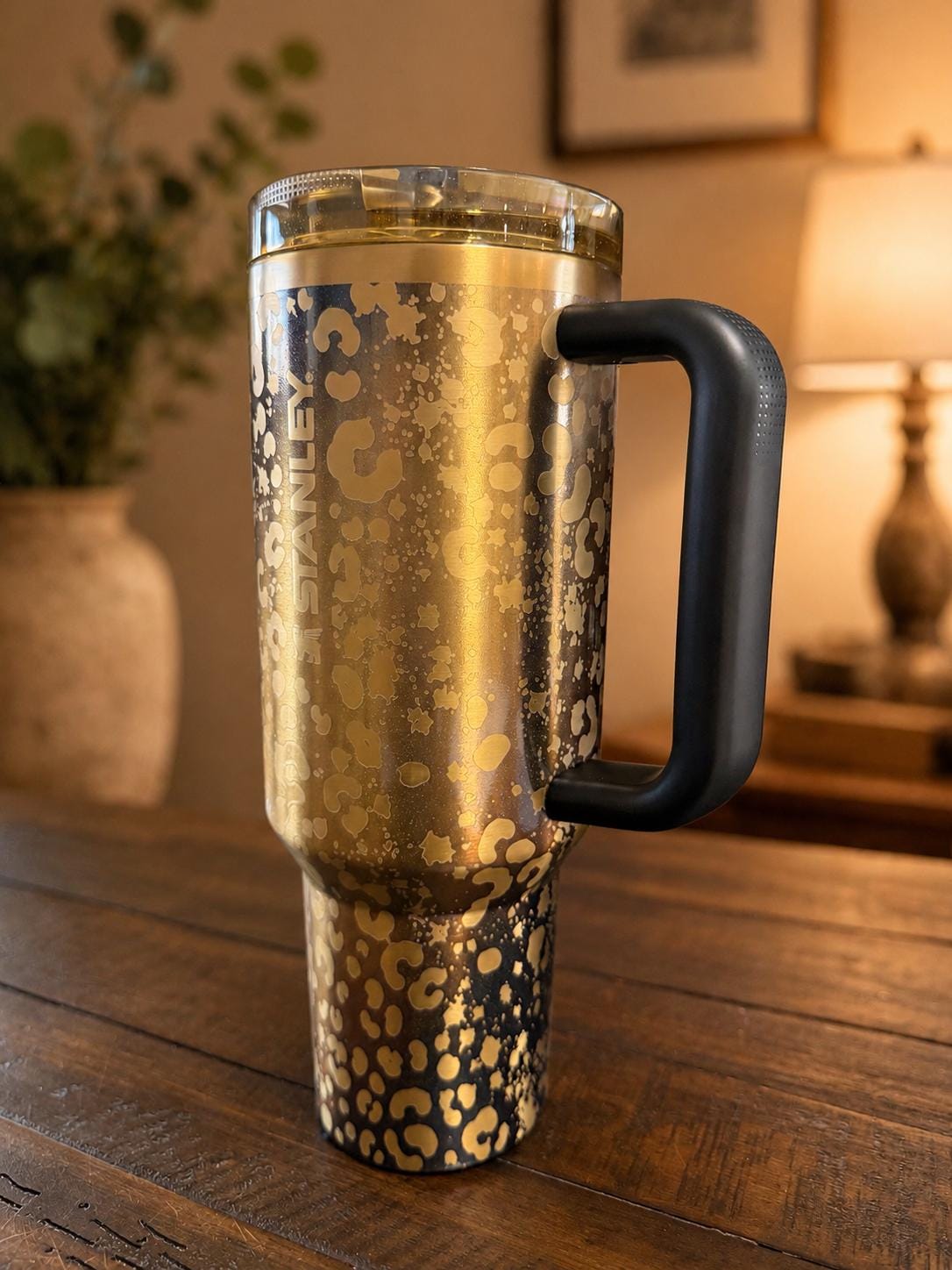 Cheetah Print  Laser Engraved Stanley 40 Oz Tumbler: Personalized Cheetah Print Protour Cup