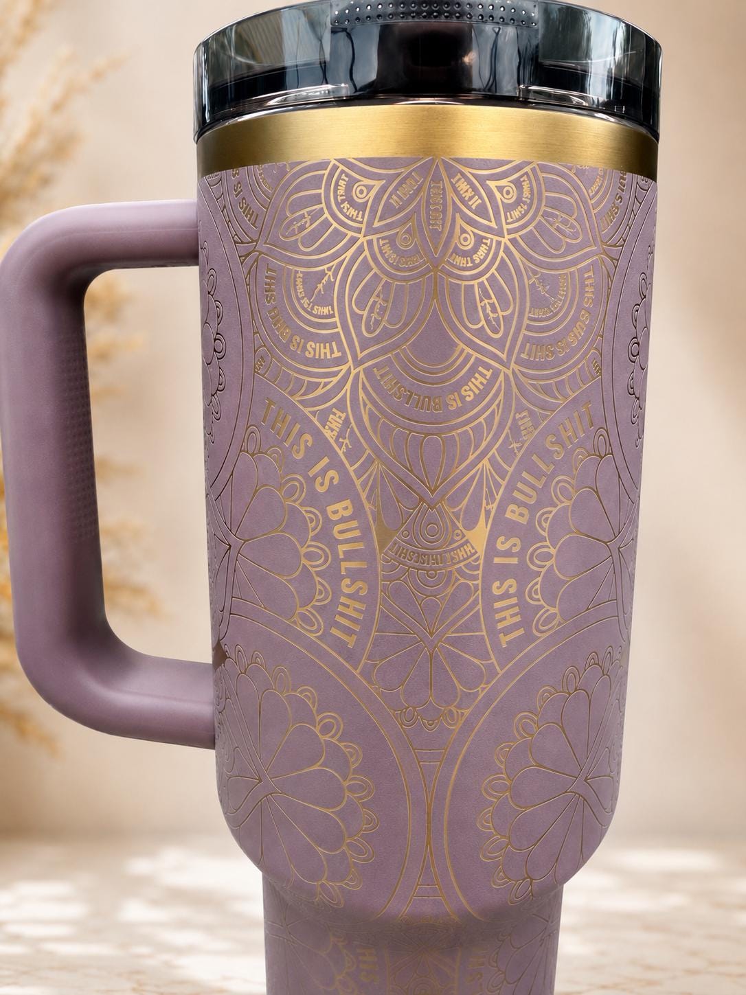 Curse Word Mandala Laser Engraved Stanley 40 Oz Protour tumbler