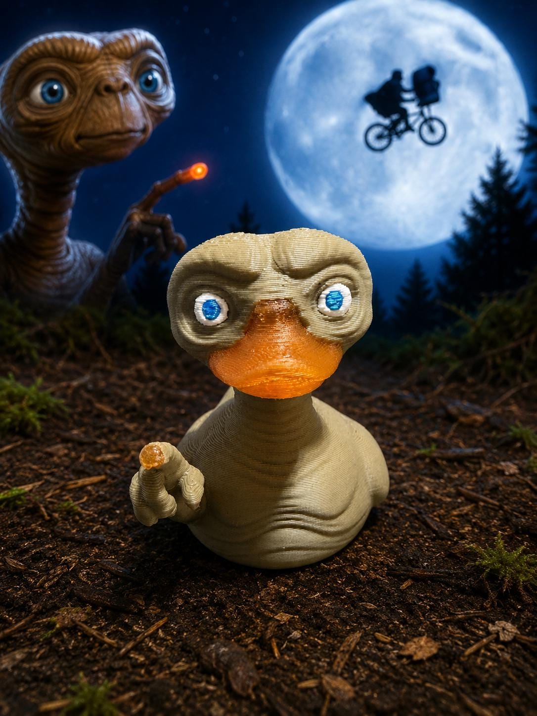 E.T. Inspired Duck, 3D Printed Character Toy