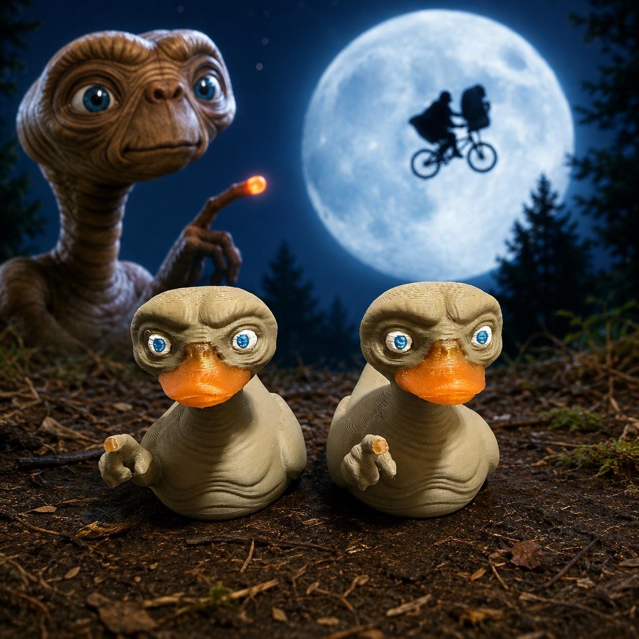 E.T. Inspired Duck, 3D Printed Character Toy